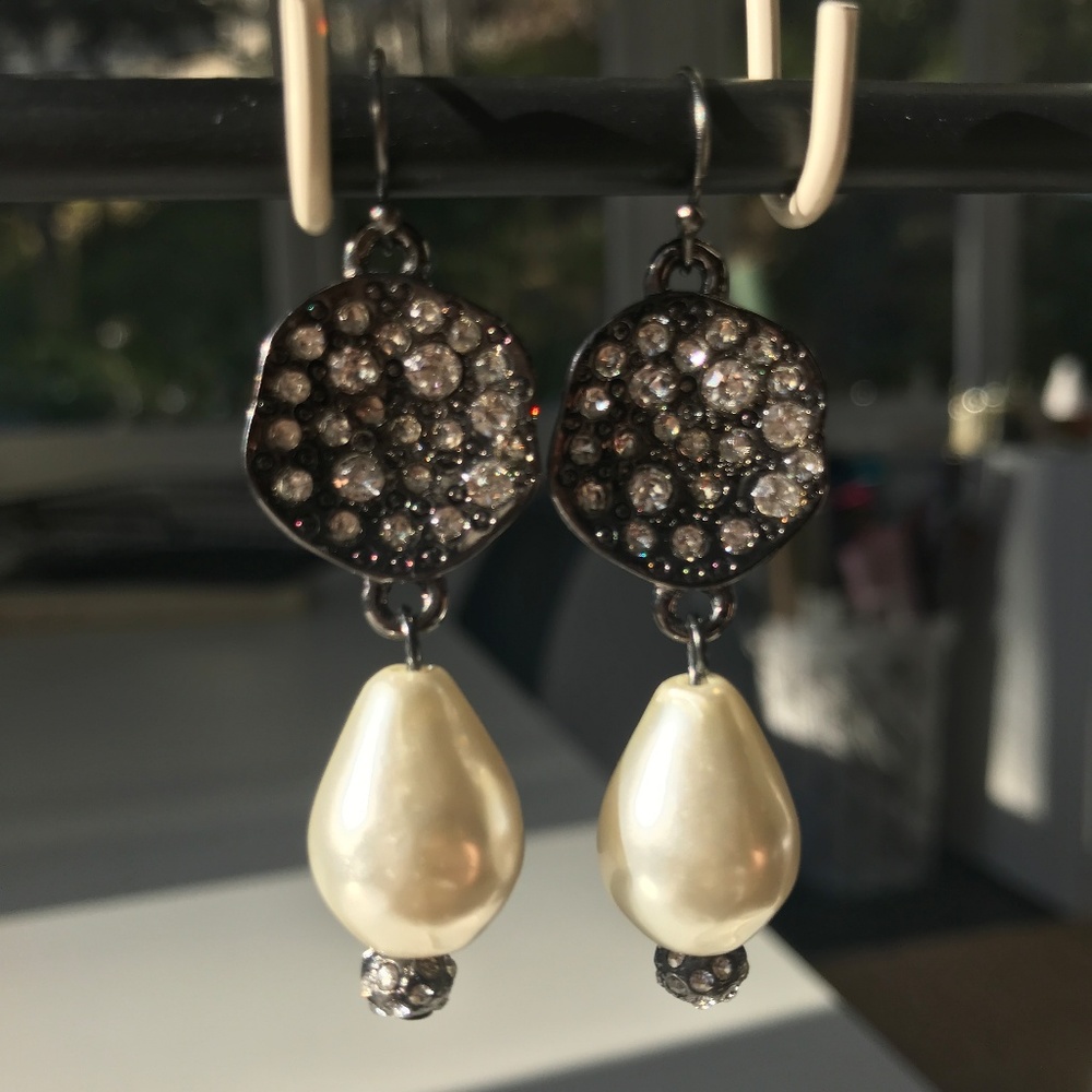 Pearl & Crystal Drop Earrings